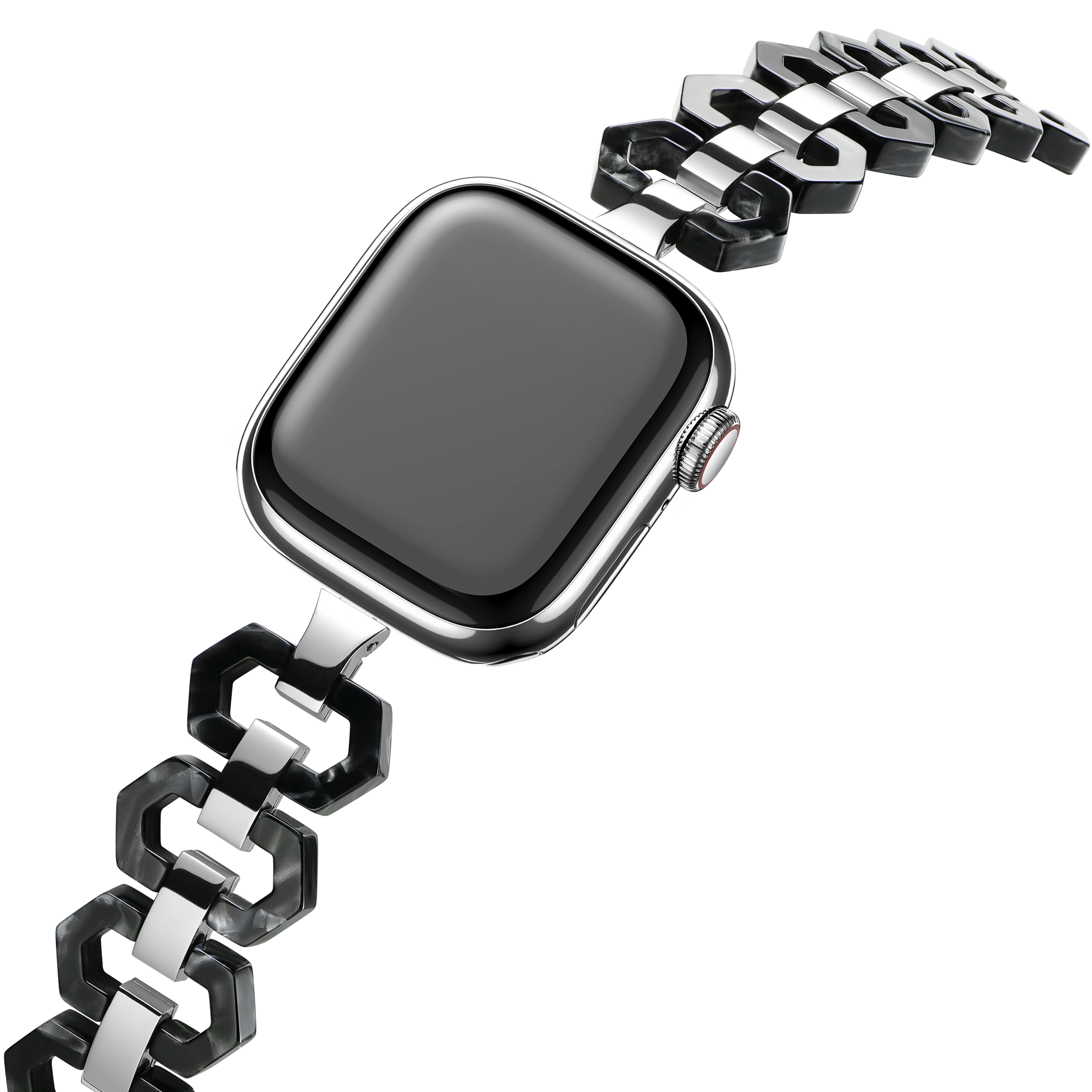 Luximal Obsidian Resin Hex-Link Bracelet Band For Apple Watch