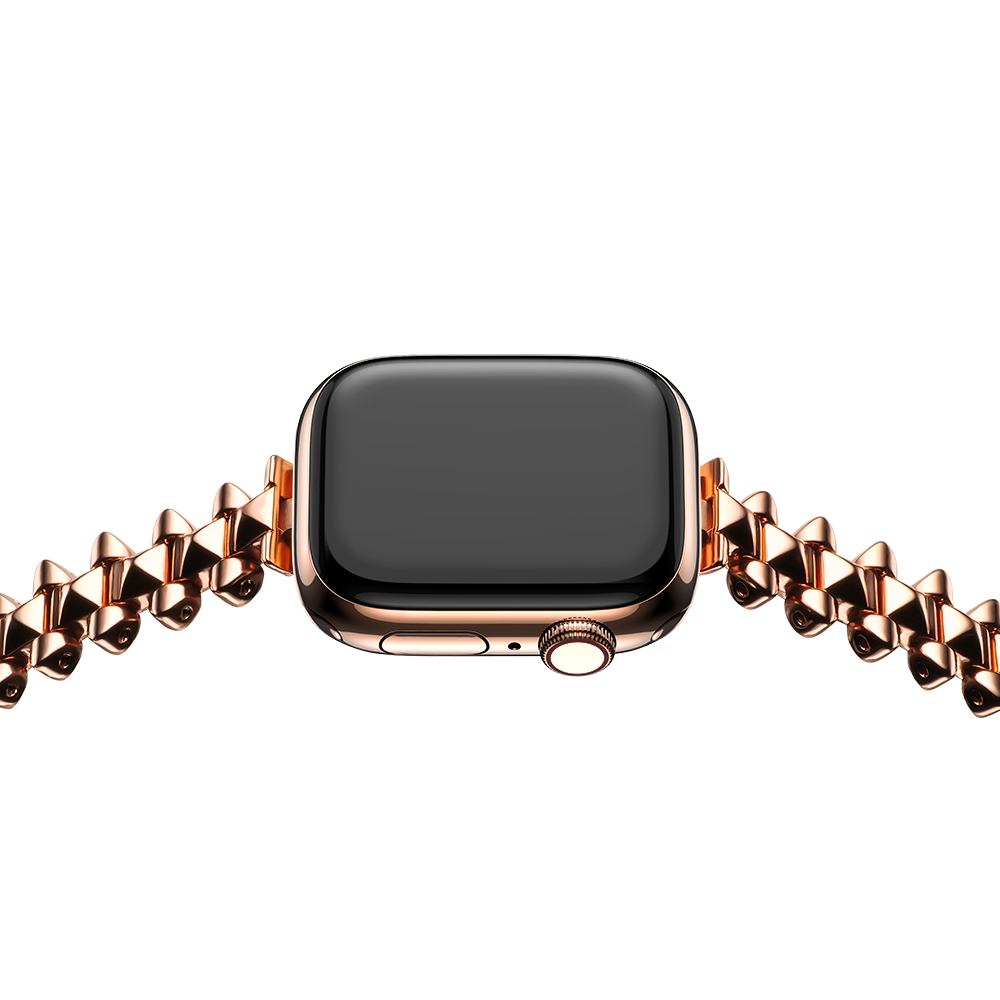 Luximal Rose Gold Stud-Link Bracelet Band for Apple Watch