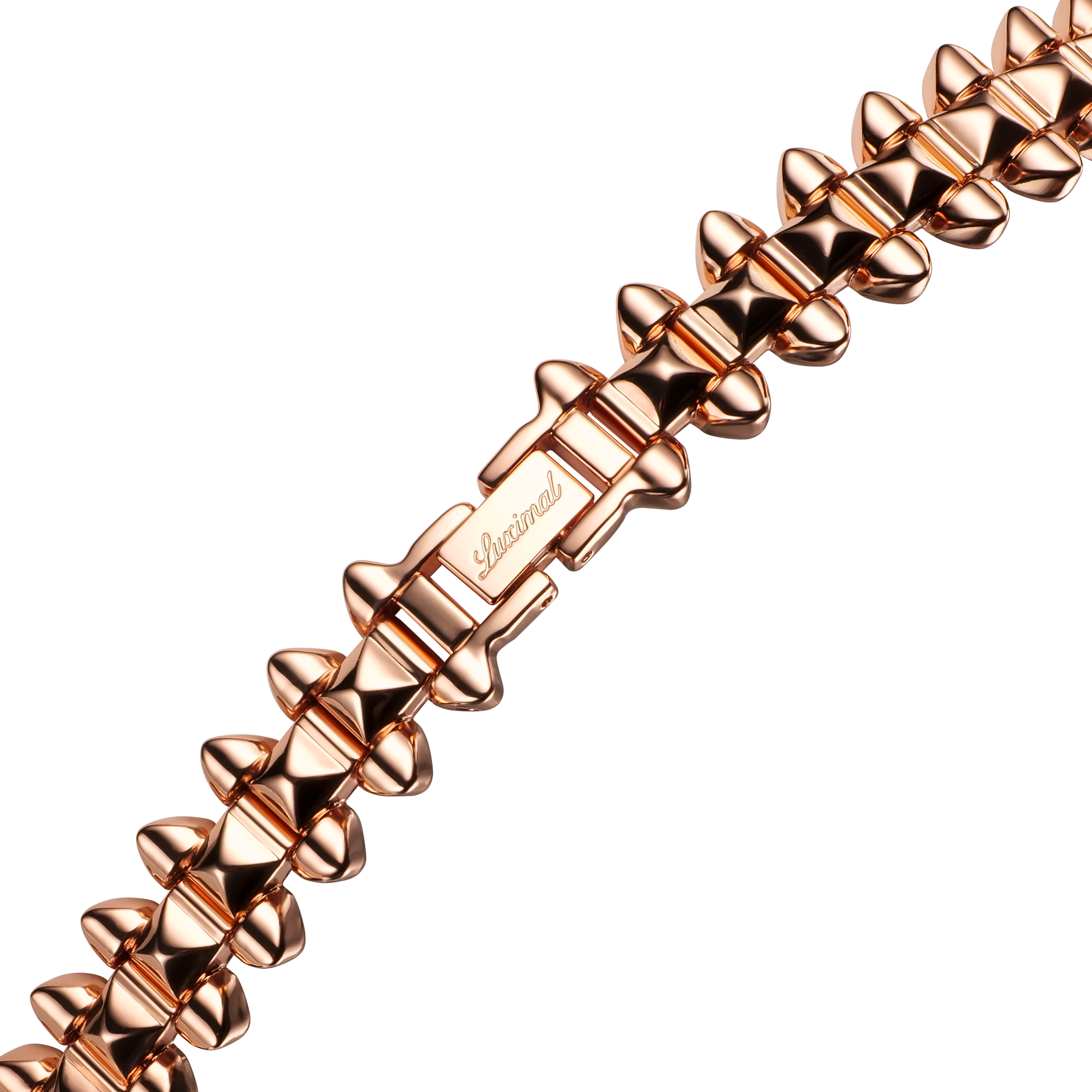 Luximal Rose Gold Stud-Link Bracelet Band for Apple Watch