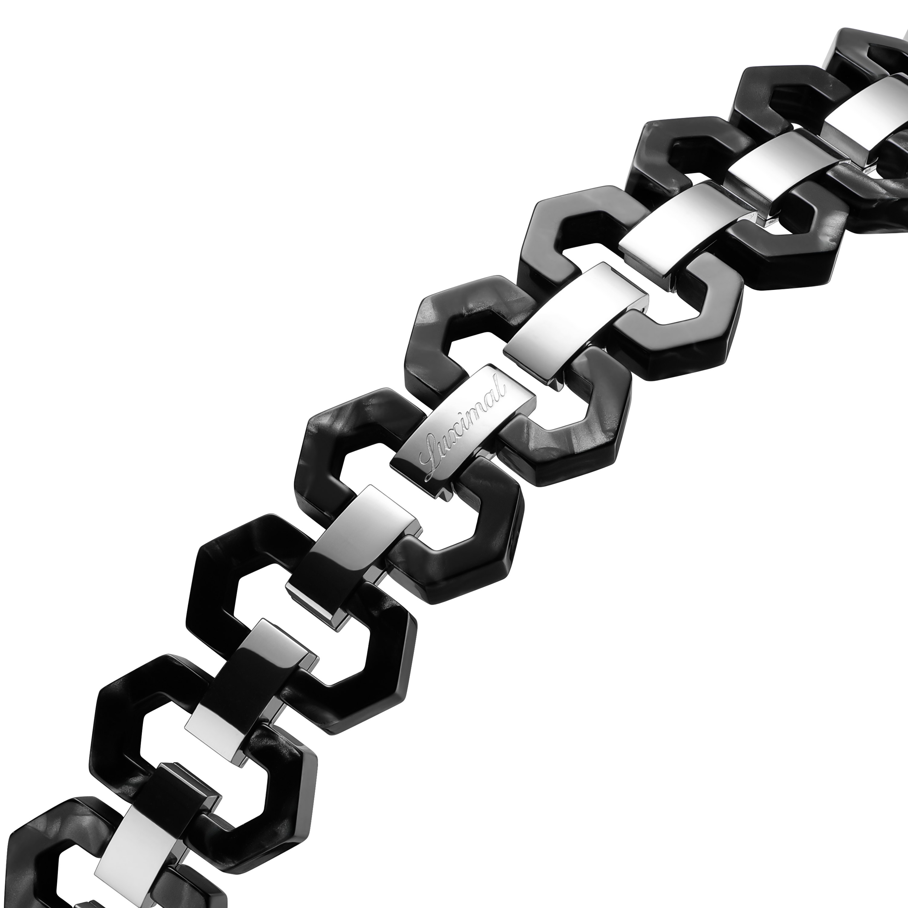 Luximal Obsidian Resin Hex-Link Bracelet Band For Apple Watch