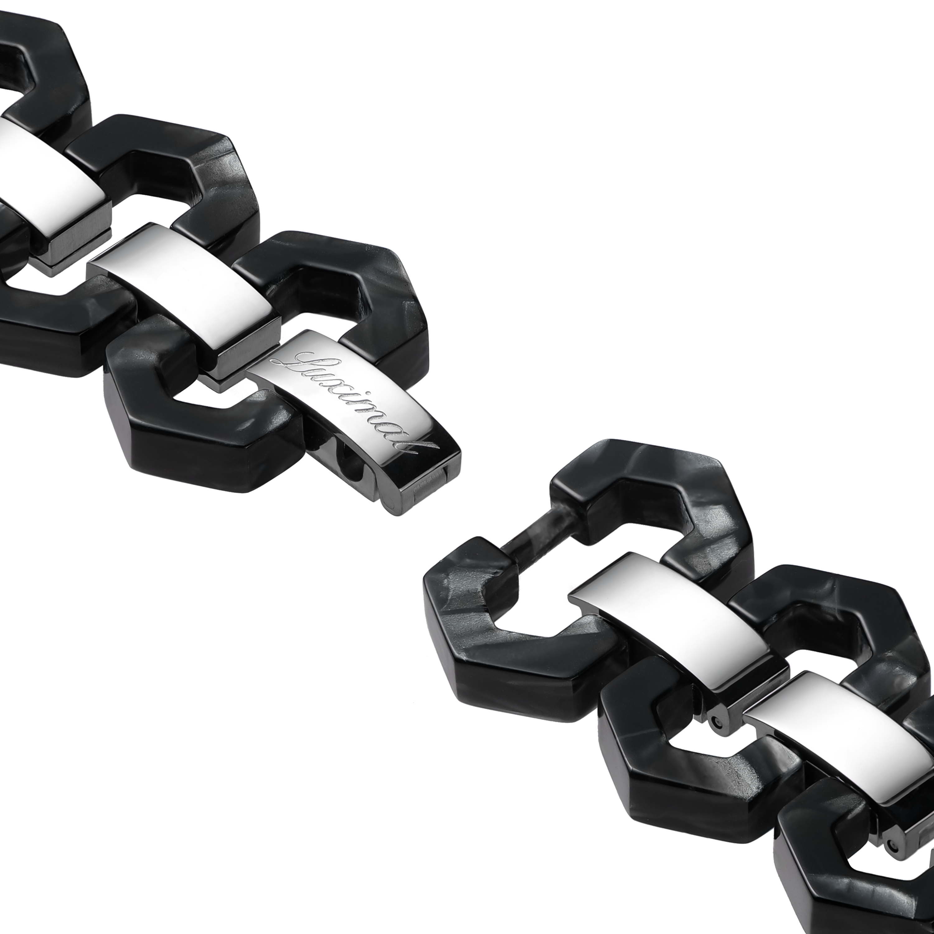 Luximal Obsidian Resin Hex-Link Bracelet Band For Apple Watch