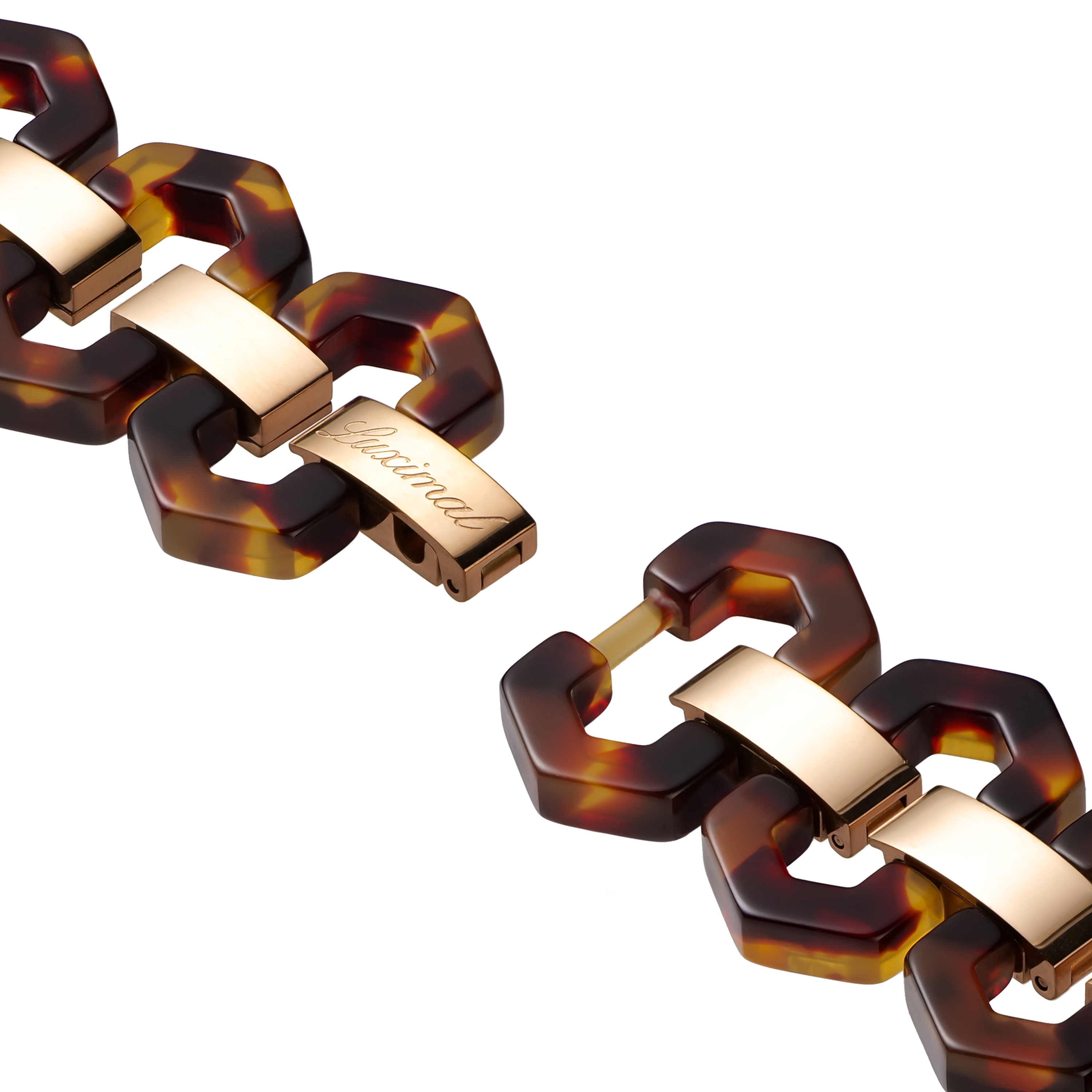 Luximal Tortoise Resin Hex Link Band for Apple Watch