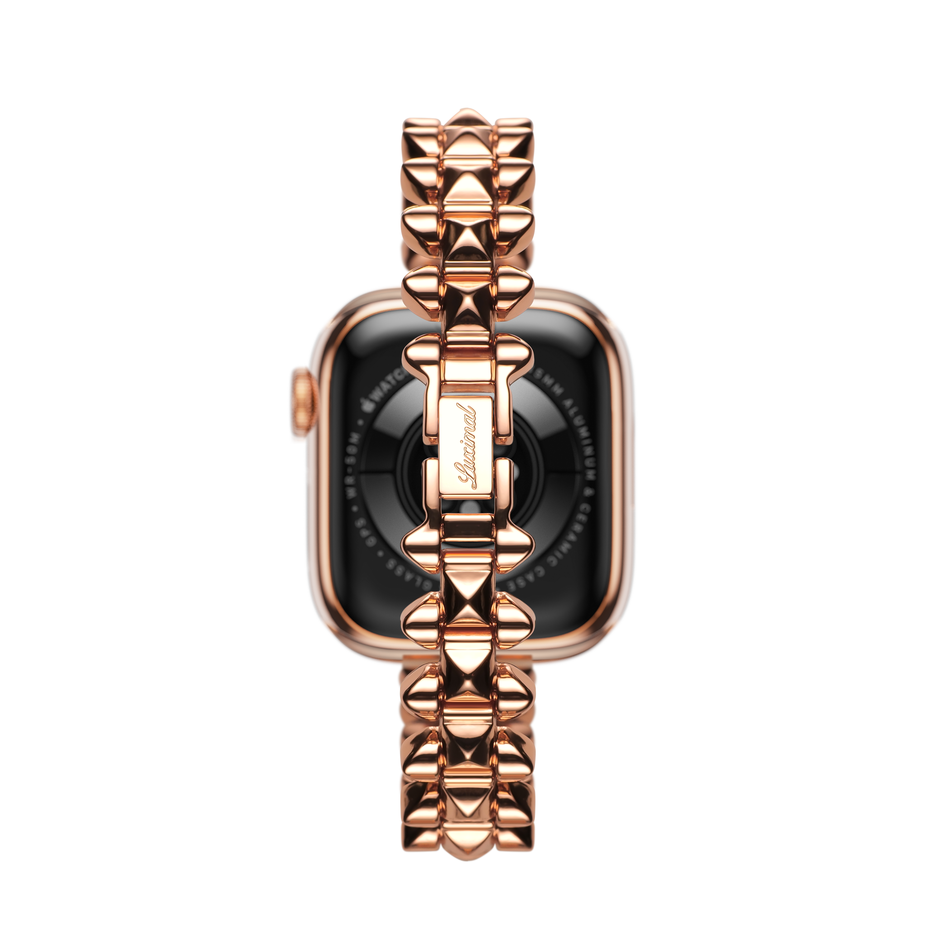 Luximal Rose Gold Stud-Link Bracelet Band for Apple Watch