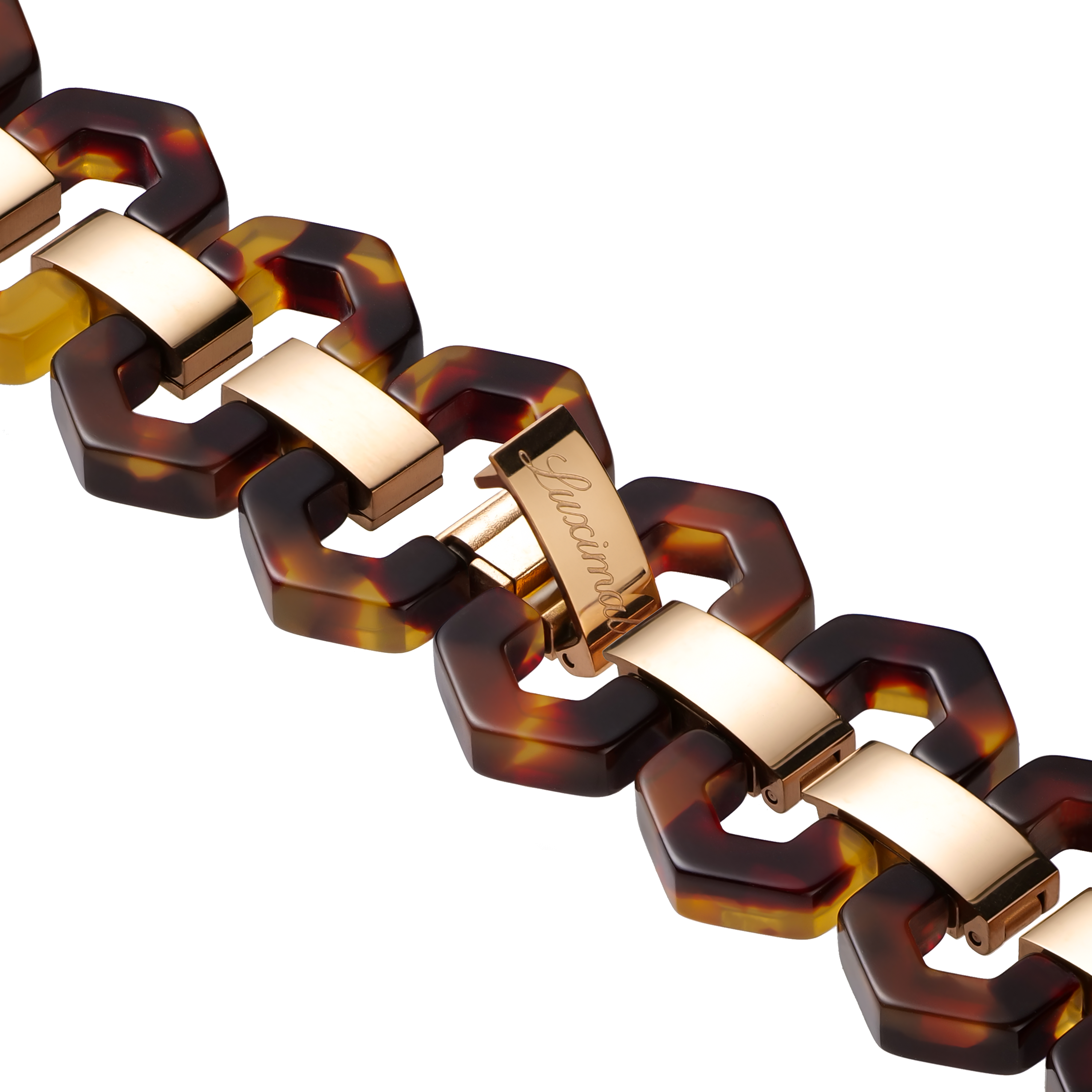Luximal Tortoise Resin Hex Link Band for Apple Watch