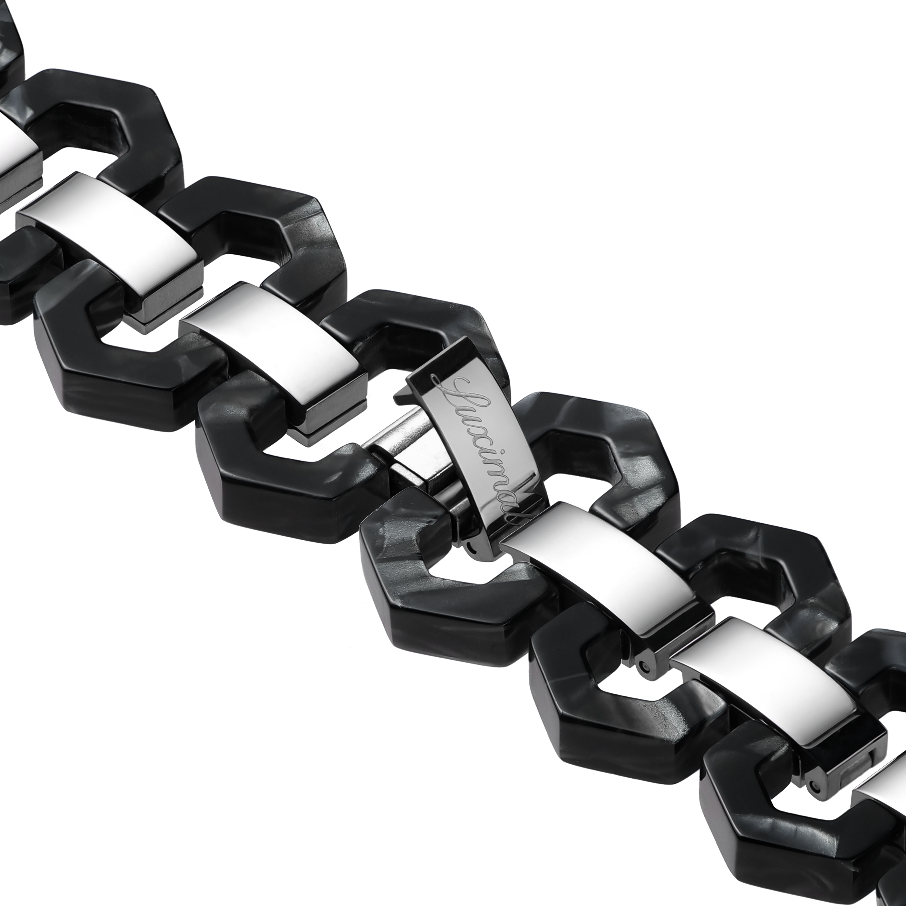 Luximal Obsidian Resin Hex-Link Bracelet Band For Apple Watch
