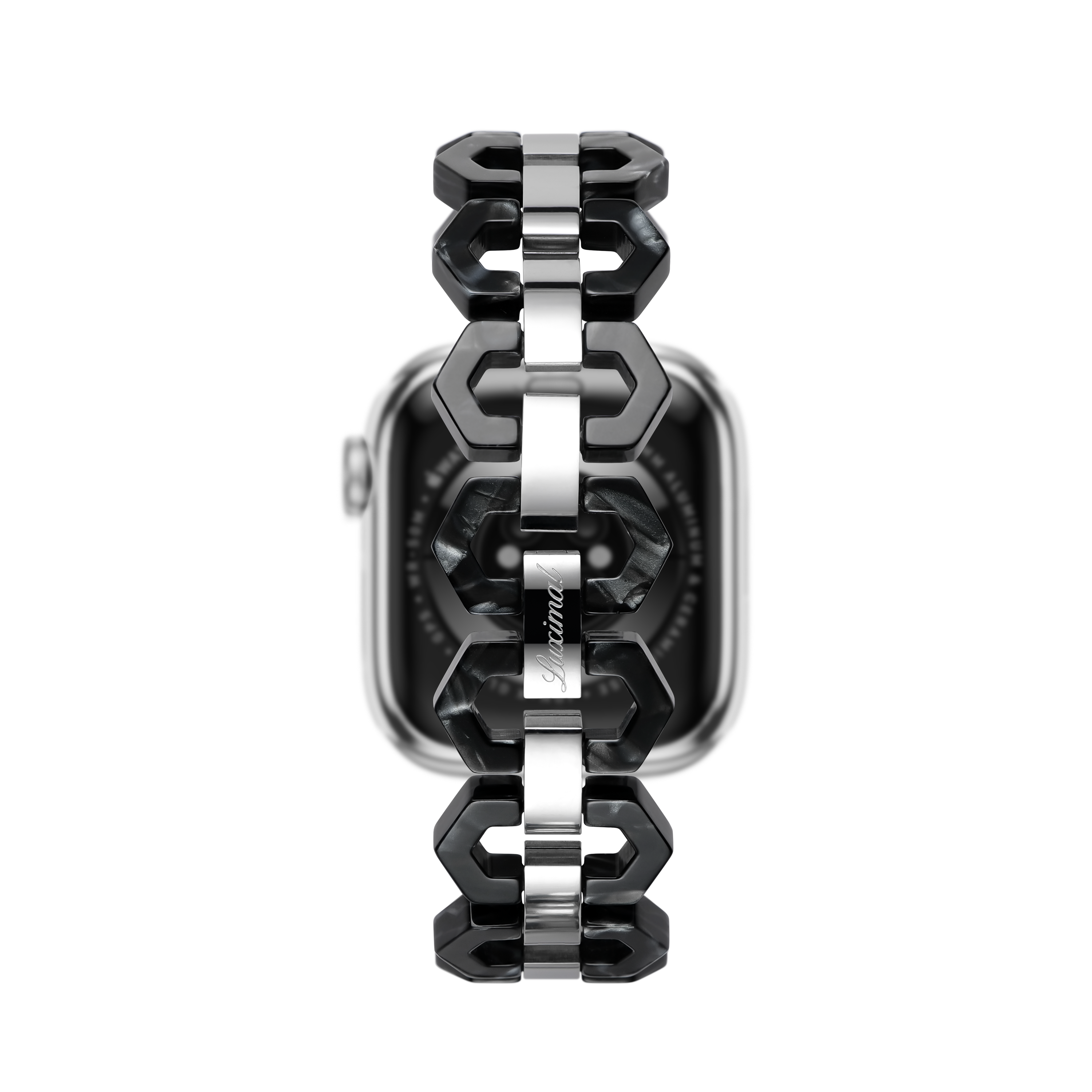 Luximal Obsidian Resin Hex-Link Bracelet Band For Apple Watch