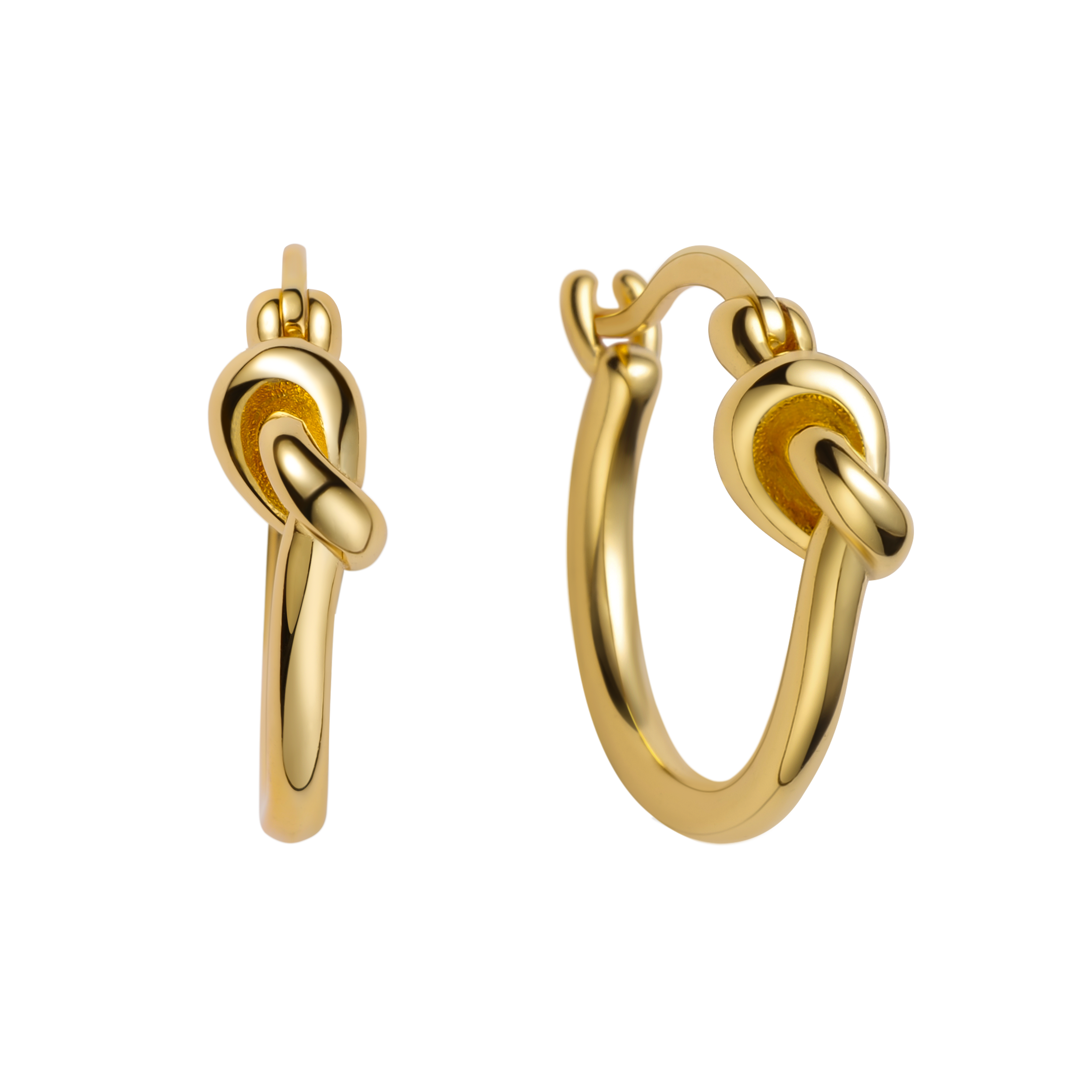 Gold Knot Minimal Hoop Earrings