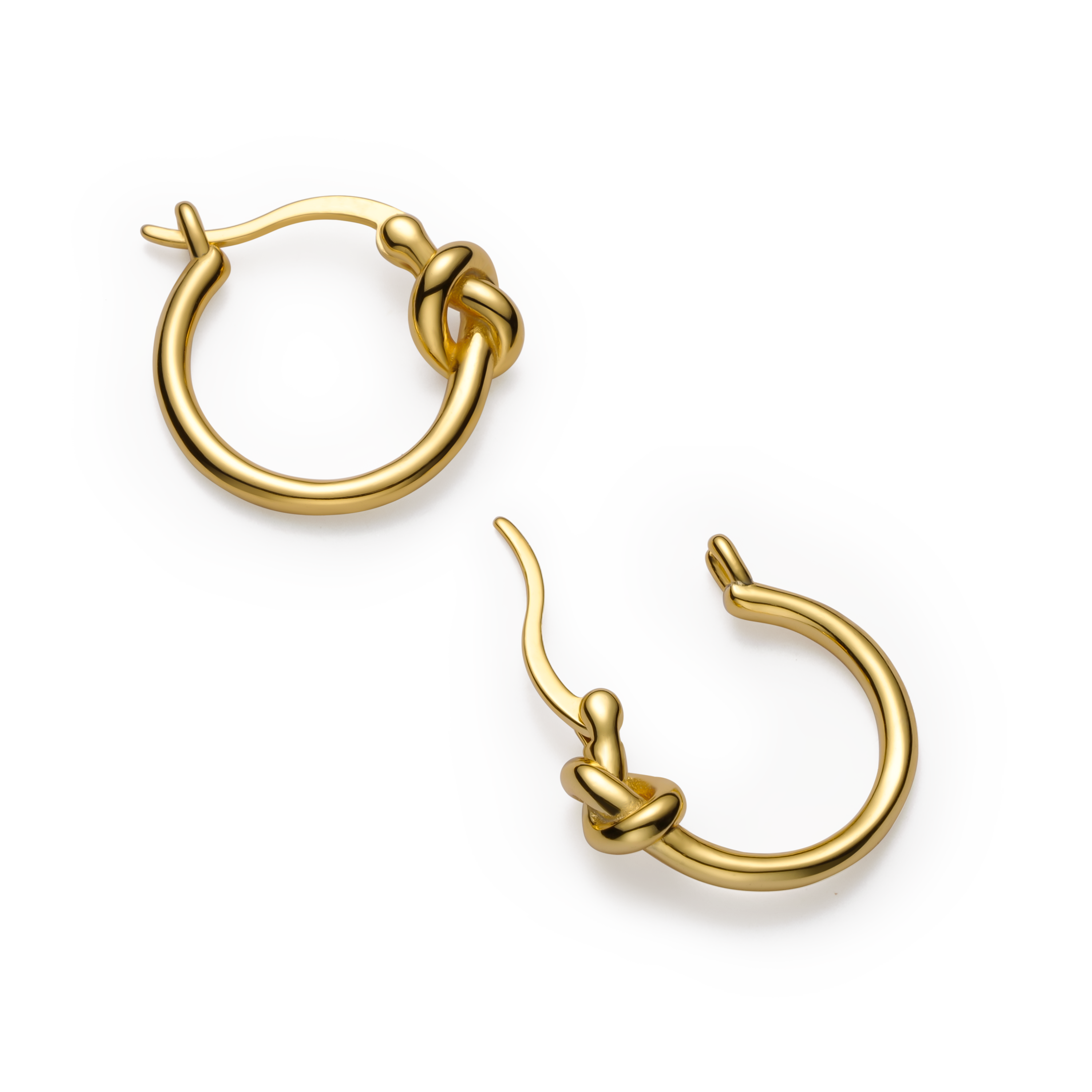Gold Knot Minimal Hoop Earrings