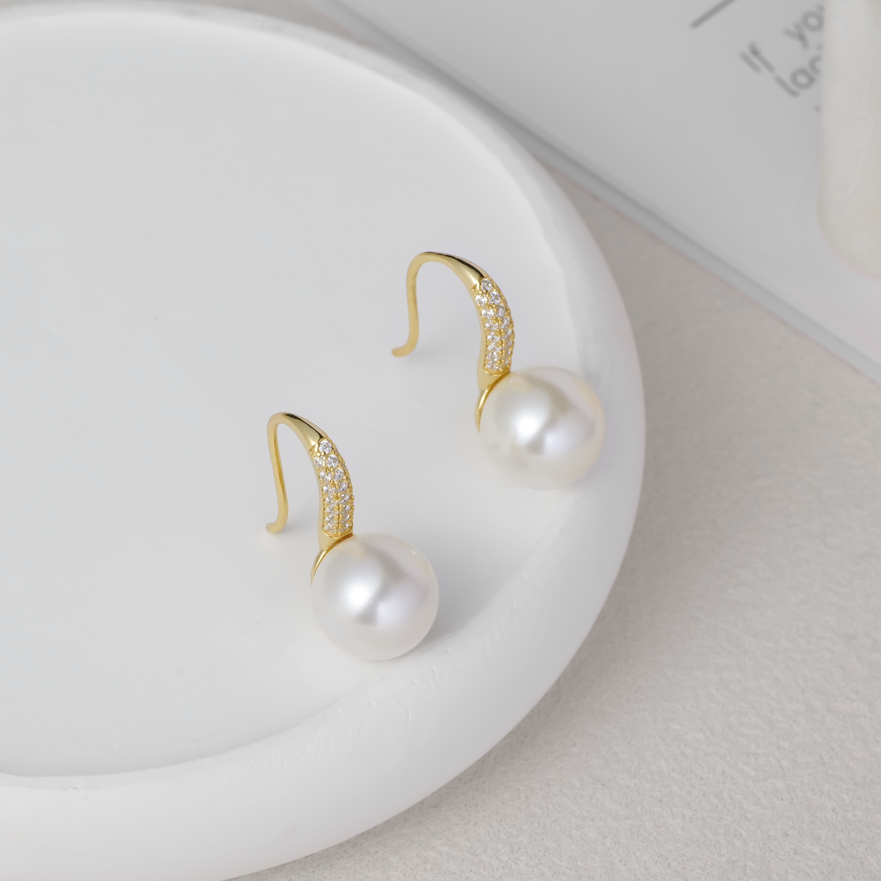 Gold Pearl Drop Earrings