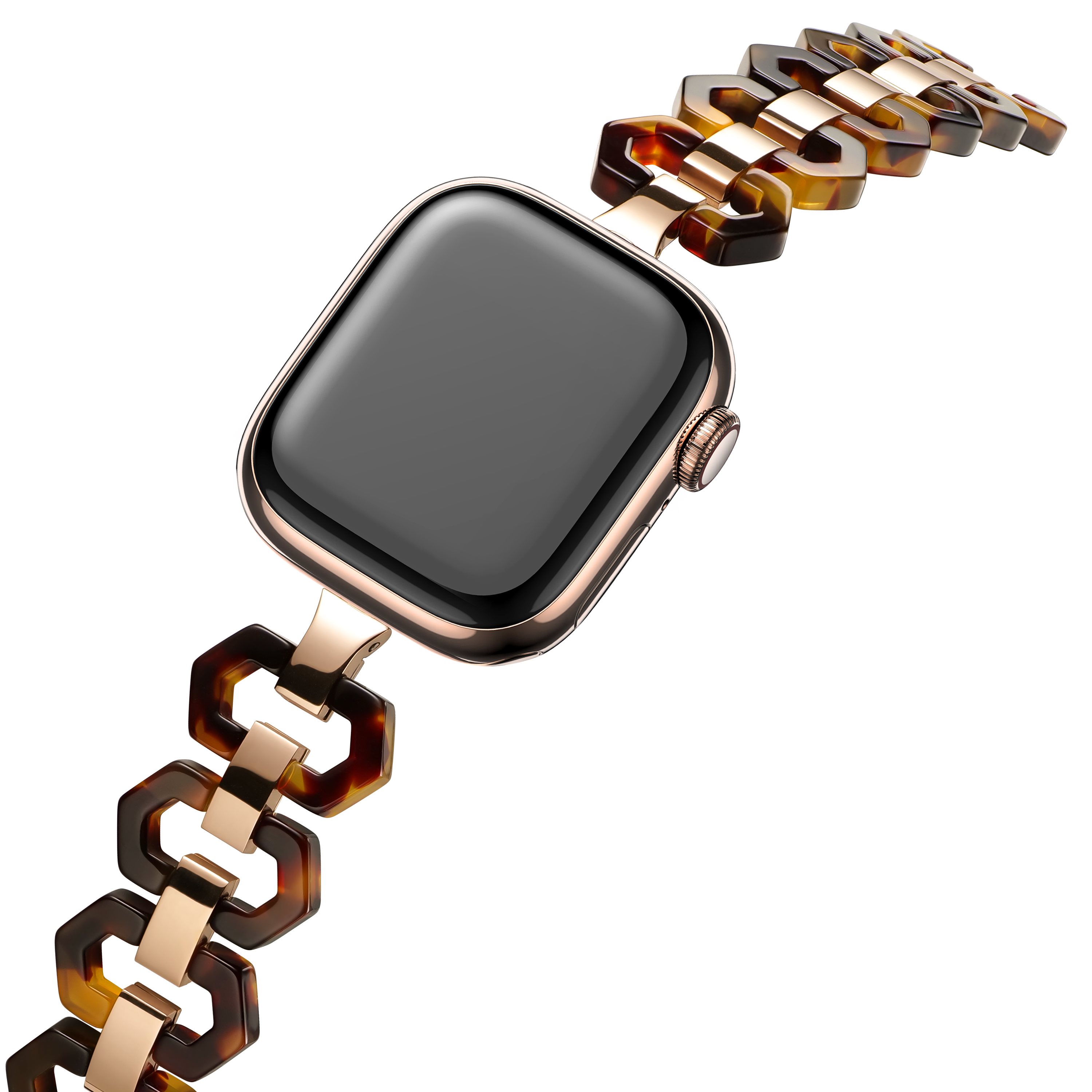 Luximal Tortoise Resin Hex Link Band for Apple Watch