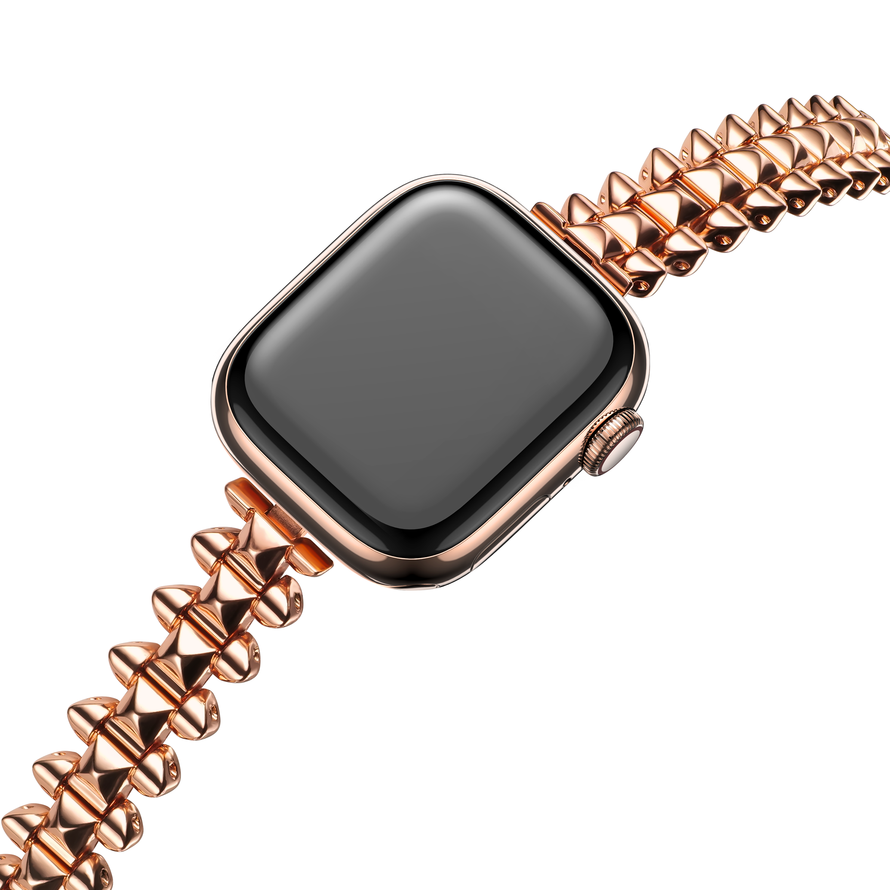 Luximal Rose Gold Stud-Link Bracelet Band for Apple Watch