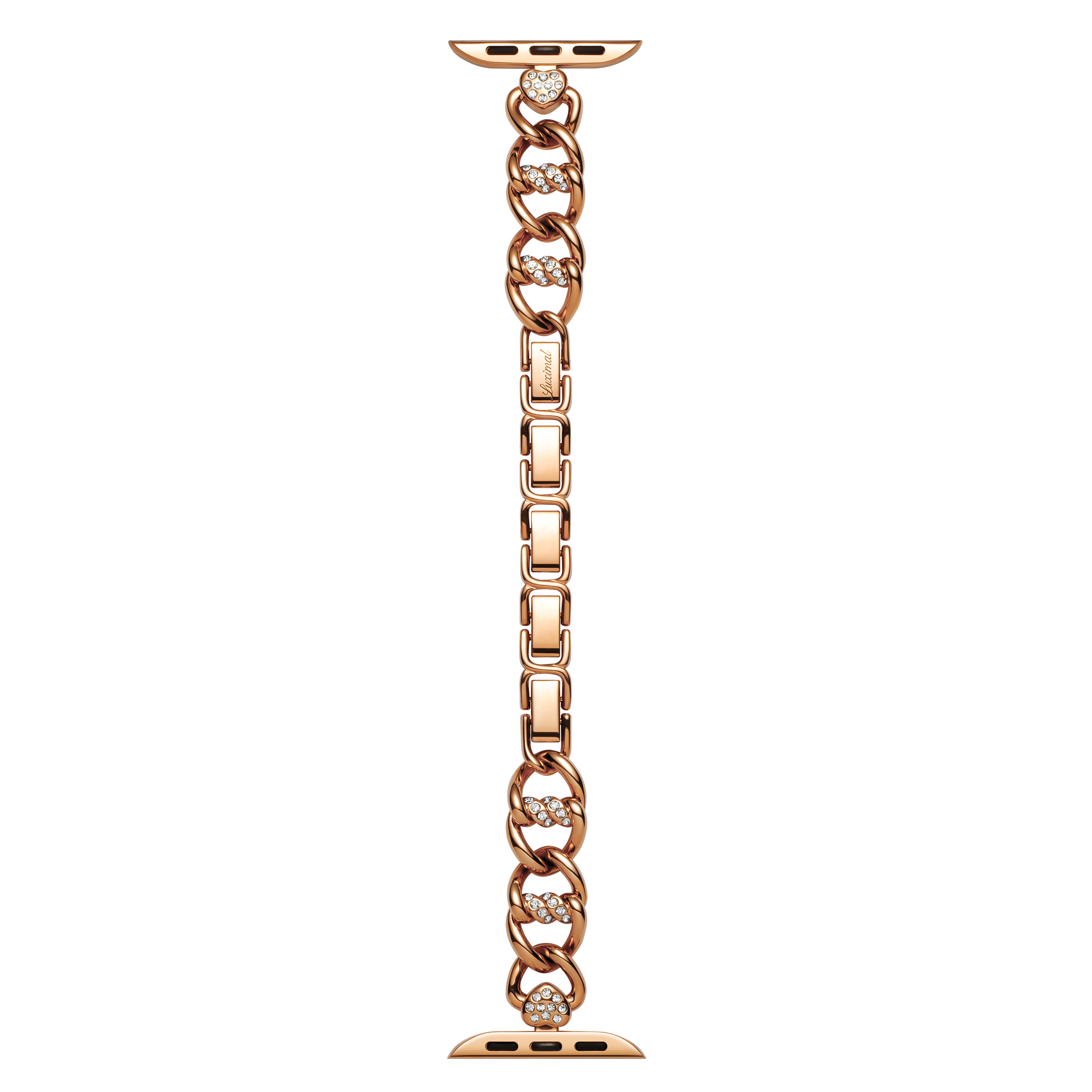 Heart-Woven Pavé Rose-Gold Apple Watch Band