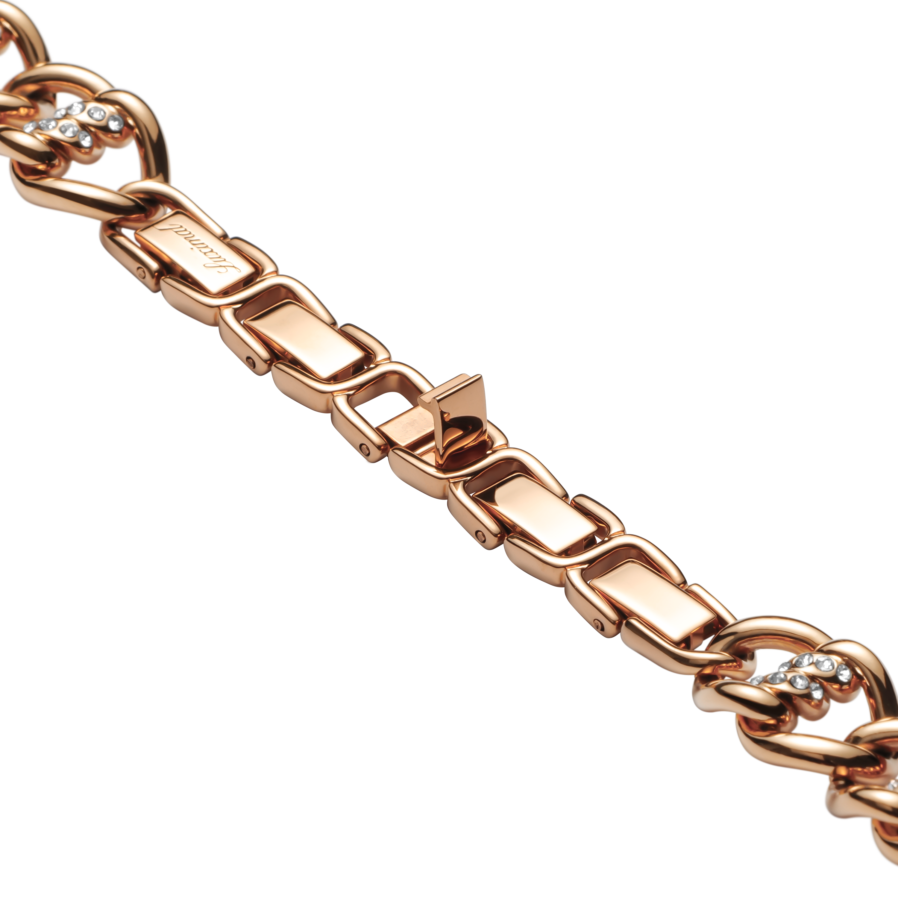 Heart-Woven Pavé Rose-Gold Apple Watch Band