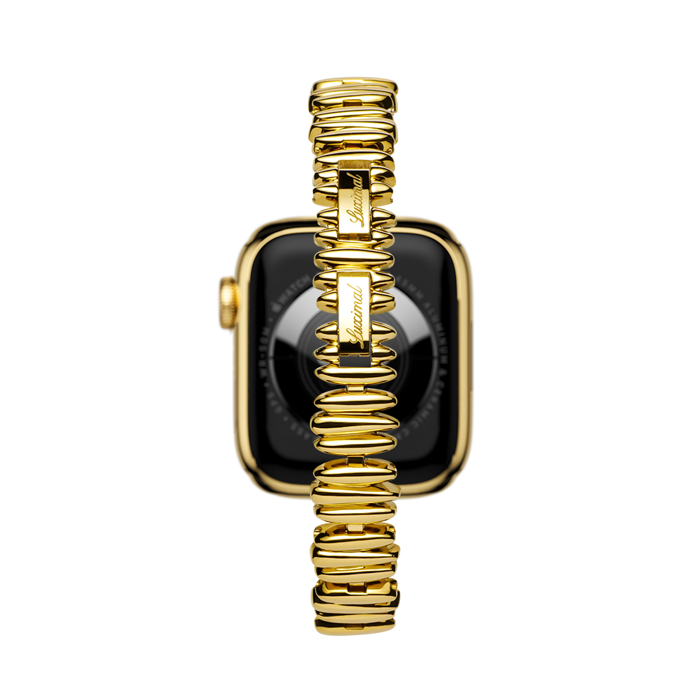 The Back of  The LUXIMAL Golden Feather Apple Watch Strap